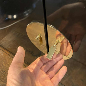 MAISON JANSEN, vintage dressoir / Credenza, zwarte lak, messing en marmer, 1970s