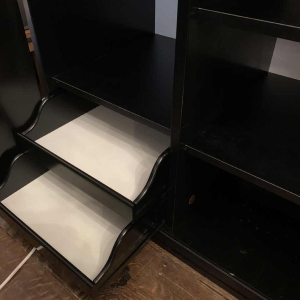 MAISON JANSEN , Chinese Modern Black Brass Lacquered Marble Top Credenza, 1970s