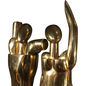 Hugo Rabaey " Homme & Femme " sculpture cubiste mobile démontable en bronze 1977