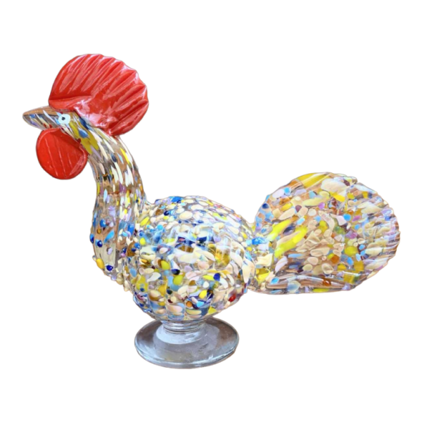 Haan in Murano geblazen glas, dierensculptuur, ca 1960