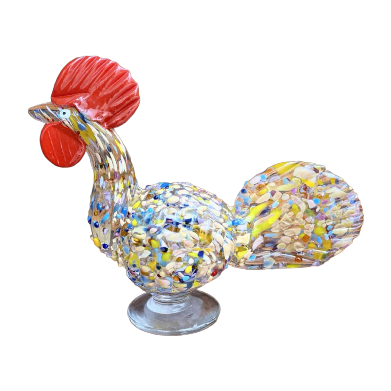 Coq en verre soufflé de Murano, sculpture animalière, ca 1960