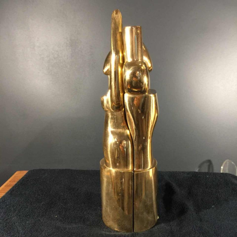 Hugo Rabaey " Homme & Femme " sculpture cubiste mobile démontable en bronze 1977