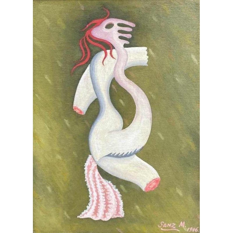 Tableau signé M. Sanz 1946