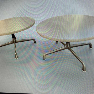 CHARLES & RAY EAMES, zeldzaam paar bijzettafeltjes HERMAN MILLER uitgave, ca 1970