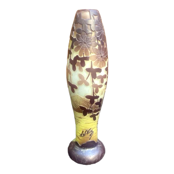 DE VEZ "Paysage Lac d'Annecy" vase Art Nouveau en verre camée, ca 1900