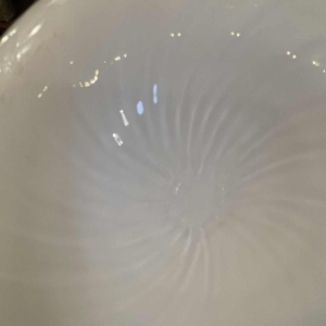 Venini Murano, "Mushroom" table lamp in opaline twisted glass, ca 1970