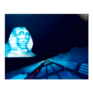 PATRICE PLACEMAN Sphynx & red ball airbrush painting, oil under plexiglass, 1996