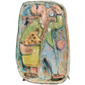 GIOVANNI DE SIMONE " Orange Seller " Early Abstract Sicilian Pottery 1960s