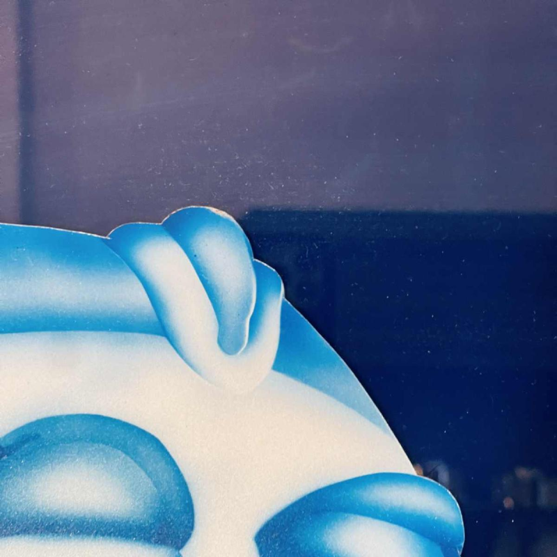 PATRICE PLACEMAN 'Sphynx & rode bal' airbrush schilderij, olie onder plexiglas, 1996