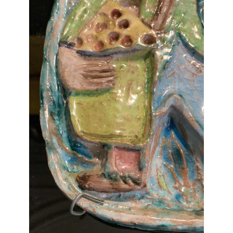 GIOVANNI DE SIMONE " Orange Seller " Early Abstract Sicilian Pottery 1960s