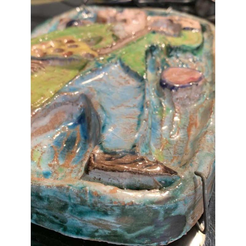 GIOVANNI DE SIMONE " Oranje verkoper. " abstract Siciliaans keramiek, jaren 60s