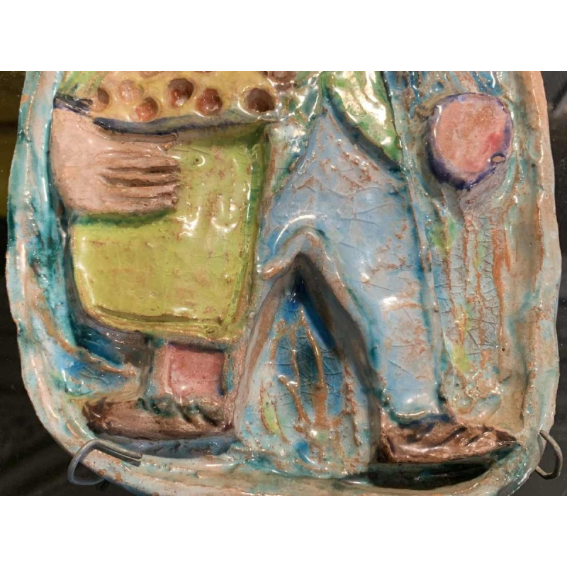 GIOVANNI DE SIMONE " Oranje verkoper. " abstract Siciliaans keramiek, jaren 60s