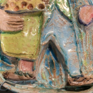 GIOVANNI DE SIMONE " Orange Seller " Early Abstract Sicilian Pottery 1960s