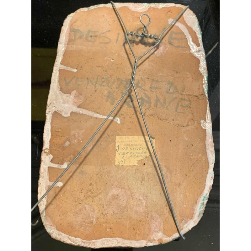 GIOVANNI DE SIMONE " Oranje verkoper. " abstract Siciliaans keramiek, jaren 60s