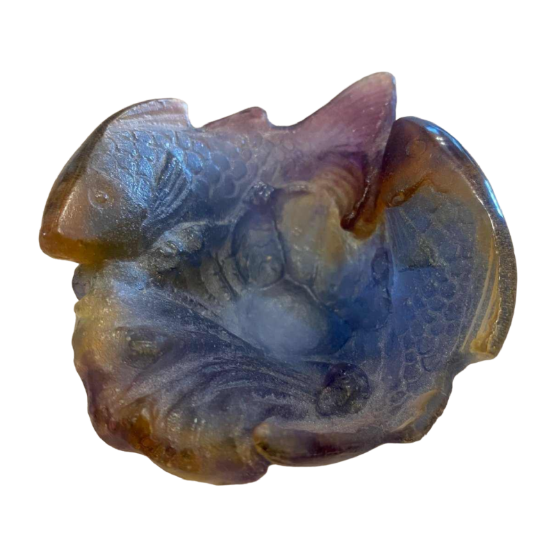 Vide-poche avec poisson en pâte de verre signé Daum France