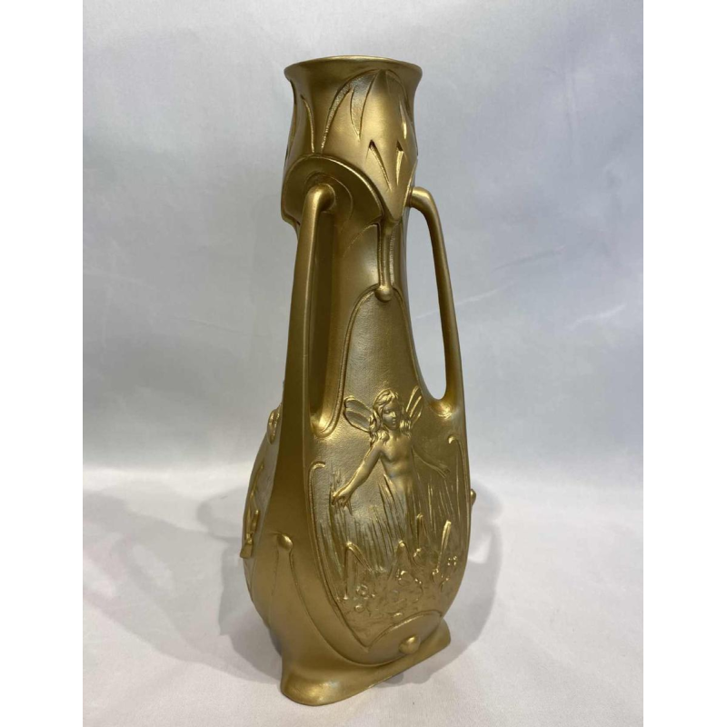 Vases in gilded regula, signed Jean Garnier