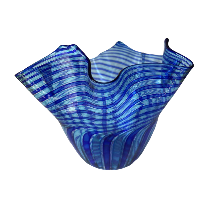 Orlando ZENNARO (1932-) Murano : vase « mouchoir » en verre