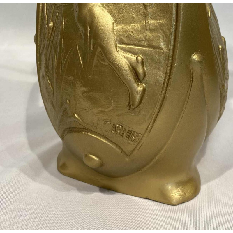 Vases in gilded regula, signed Jean Garnier