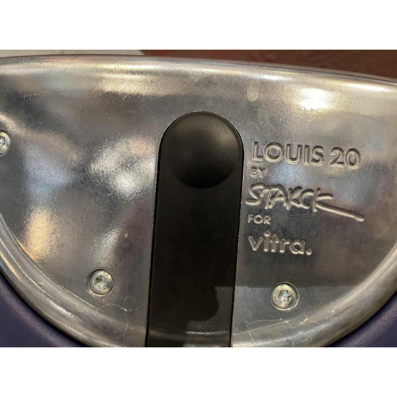 PHILIPPE STARCK for VITRA, set of 6 “Louis 20“ chairs, blue polypropylene and aluminium, 2003