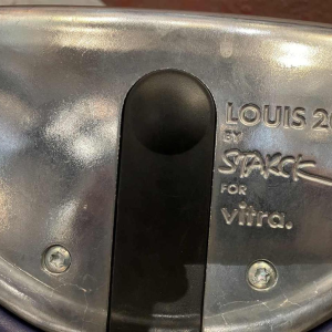 PHILIPPE STARCK pour VITRA, set de 6 chaises “Louis 20“ polypropylène bleu et aluminium, 2003