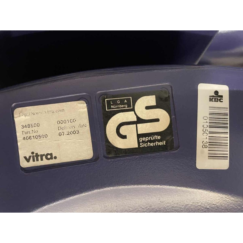 PHILIPPE STARCK pour VITRA, set de 6 chaises “Louis 20“ polypropylène bleu et aluminium, 2003