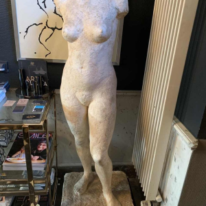 HERBERT GELDHOF, Sculpture Grandeur Nature Femme nue, plÃ¢tre d'atelier, 1950s
