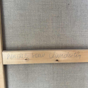 Simone « Clandestine appointment » painting acrylic on canvas, end of XXth c