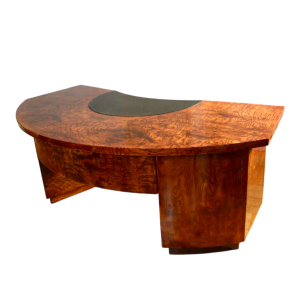 Andrée Putman (toegeschreven) halfronde bureau “ essenhout, Frans ontwerp 1960-80