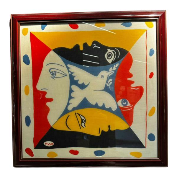Picasso, foulard en soie encadré