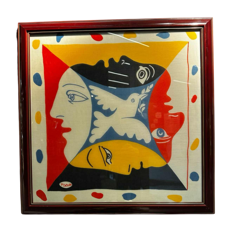 Picasso, foulard en soie encadré