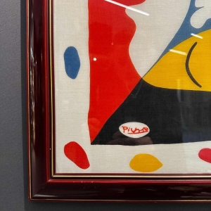 Picasso, foulard en soie encadré