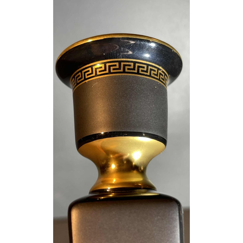 VERSACE GIANNI ROSENTHAL editie "GORGONA" Kandelaar Zwart / Goud Porselein