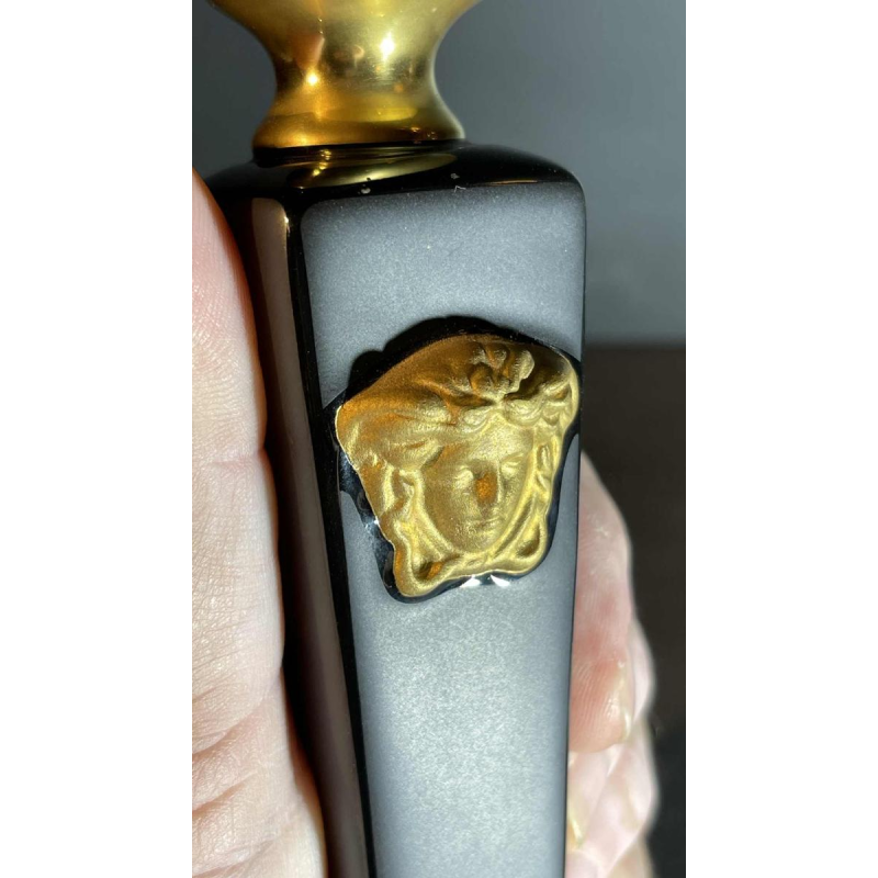VERSACE GIANNI ROSENTHAL "GORGONA" Candlestick Candelabra Black / Gold Porcelain