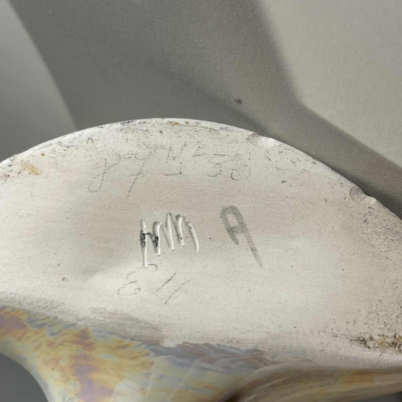 Verceram of Camillo Lusso, vrijgevormde, sculpturale iriserende keramische vaas, ca. 1960-70