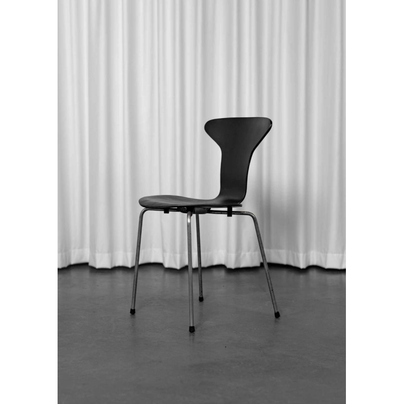 Arne Jacobsen pour Fritz Hansen, chaise Butterfly 3107 vintage noire, 1970