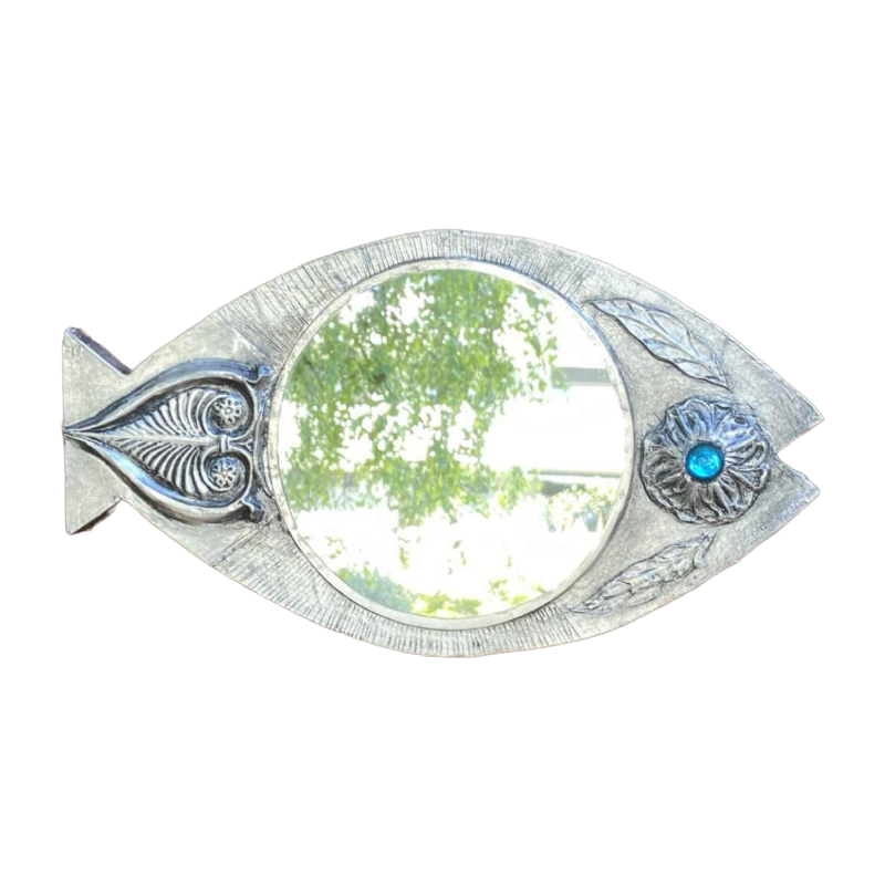 Flament J, miroir "Poisson" à la feuilles d'étain
