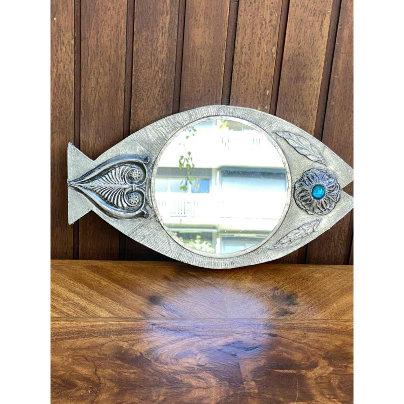 Flament J, miroir "Poisson" à la feuilles d'étain