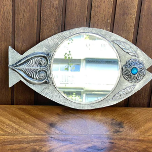 Flament J, miroir "Poisson" à la feuilles d'étain