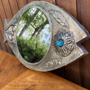 Flament J, miroir "Poisson" à la feuilles d'étain