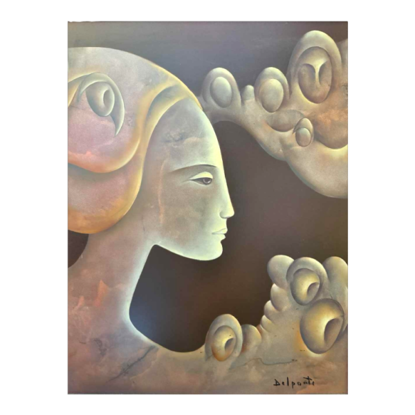 Charles DELPORTE Comme une fée painting oil on panel, 1981