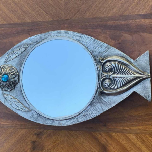 Flament J, miroir "Poisson" à la feuilles d'étain