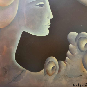 Charles DELPORTE 'Comme une fée' peinture huile sur panneau, 1981