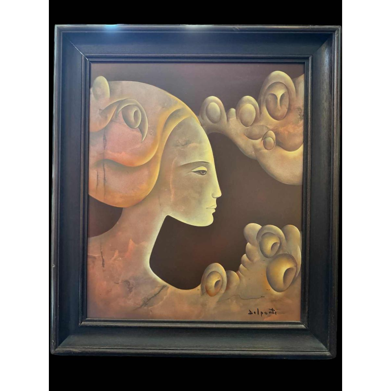 Charles DELPORTE 'Comme une fée' schilderij olieverf op paneel, 1981