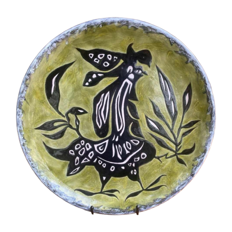 Grand plat signé Jean Lurçat à Sant Vicens Années 50-60
