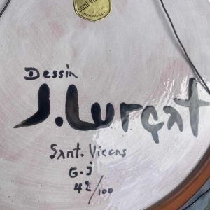 Large dish signed Jean Lurçat in Sant Vicens Years 50-60