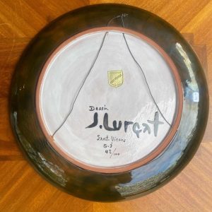 Large dish signed Jean Lurçat in Sant Vicens Years 50-60