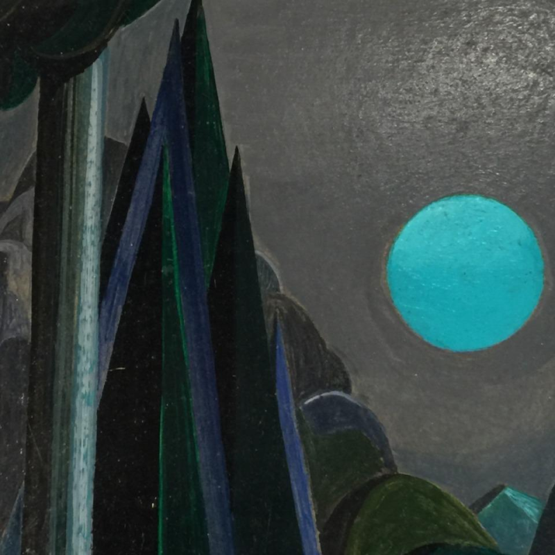 Jean Boquet "Turquoise Mountains", schilderkunst geometrische modernist, 1945