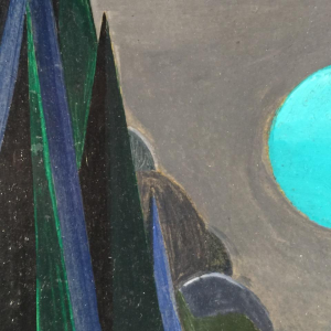 Jean Boquet "Turquoise Mountains", schilderkunst geometrische modernist, 1945