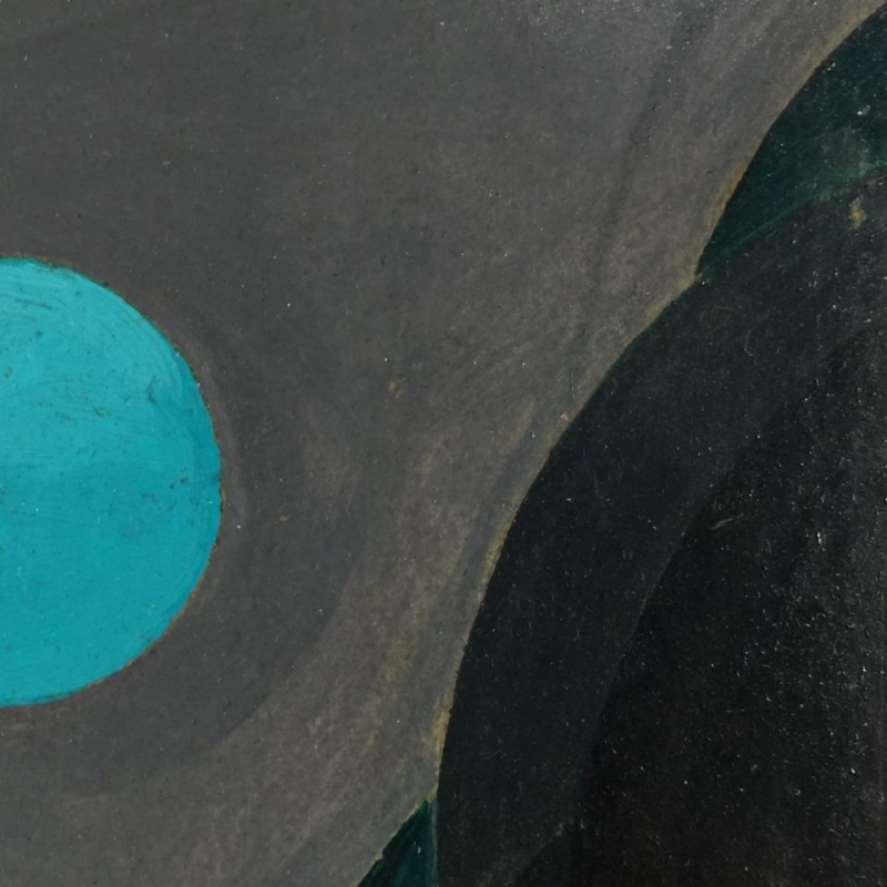 Jean Boquet "Turquoise Mountains", schilderkunst geometrische modernist, 1945