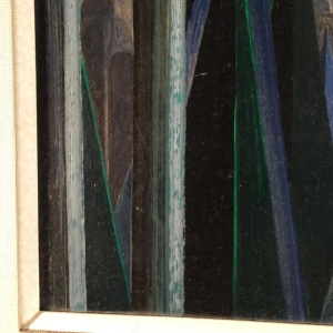 Jean Boquet "Turquoise Mountains", schilderkunst geometrische modernist, 1945